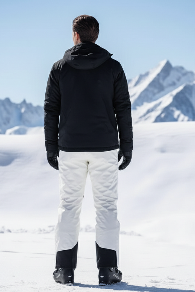 Pantalon De Ski Blanc Imperméable Homme Coupe Droite Hiver - Polyester - vue 2