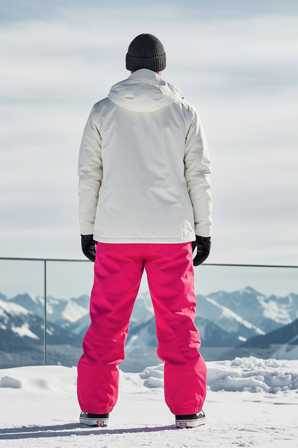 Pantalon De Ski Rose Vif Imperméable Ample Unisexe - Polyester - vue 2