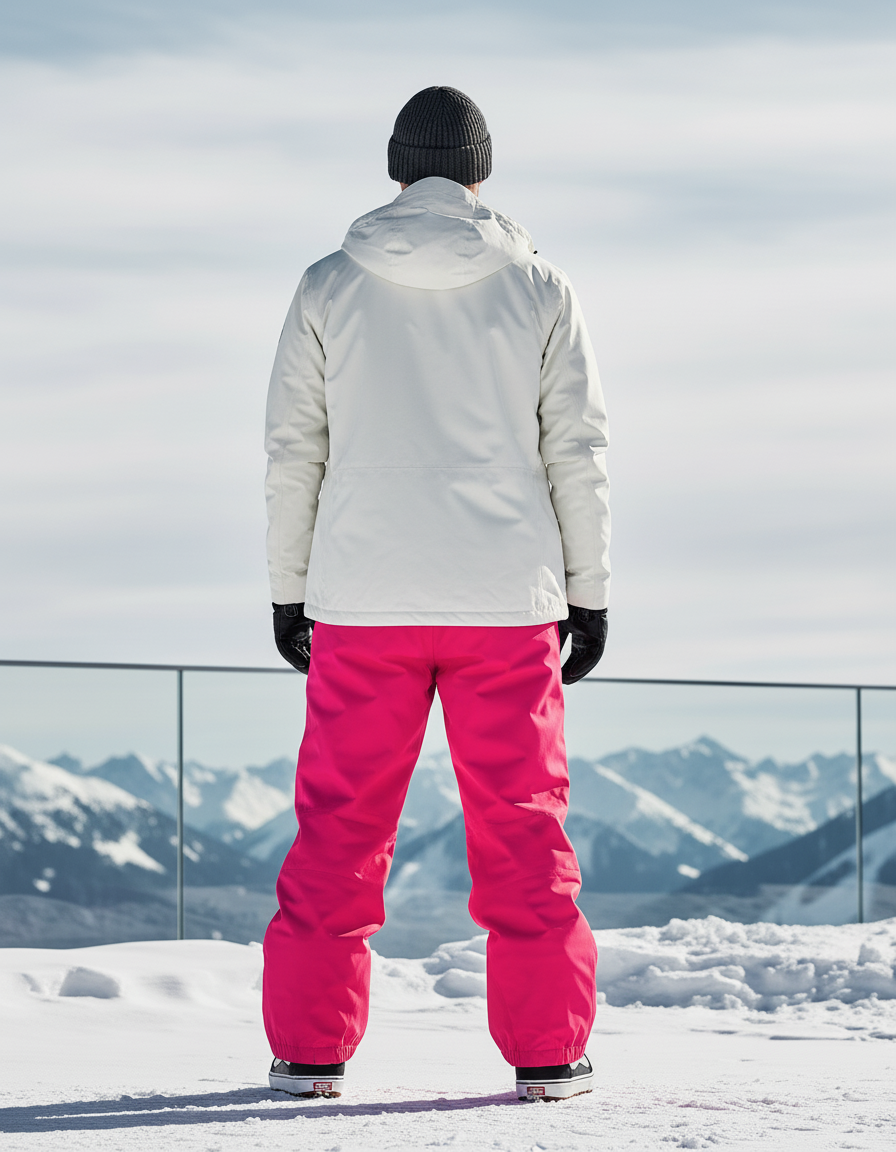 Pantalon De Ski Rose Vif Imperméable Ample Unisexe - Polyester - vue 2