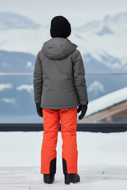 Pantalon De Ski Orange Imperméable Bretelles Chaud Unisexe - Polyester - vue 2