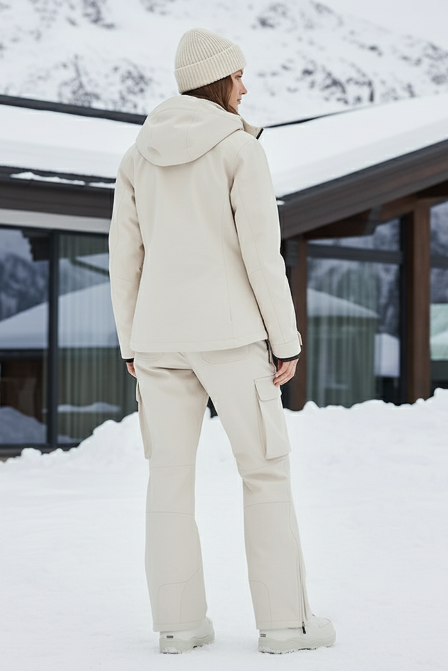 Pantalon De Ski Crème Cargo Imperméable Respirant Femme - Beige Polyester - vue 2