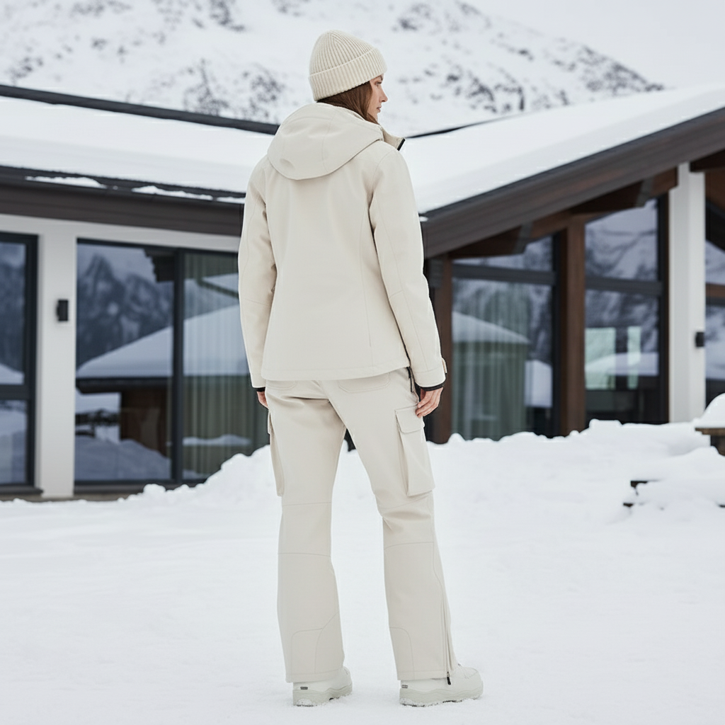 Pantalon De Ski Crème Cargo Imperméable Respirant Femme - Beige Polyester - vue 2