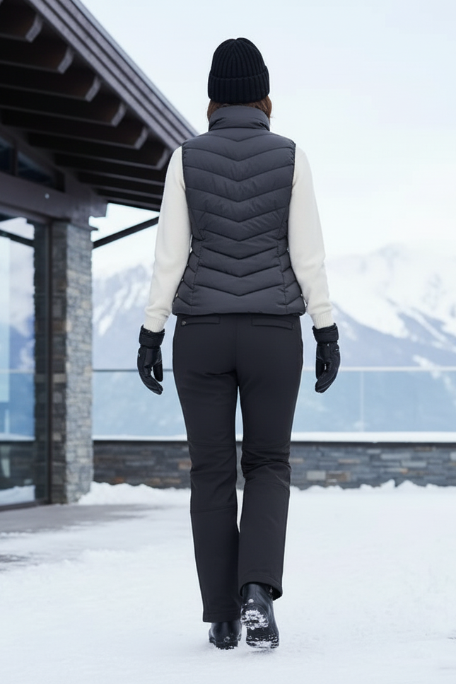 Pantalon De Ski Noir Stretch Imperméable Femme - Polyester - vue 2