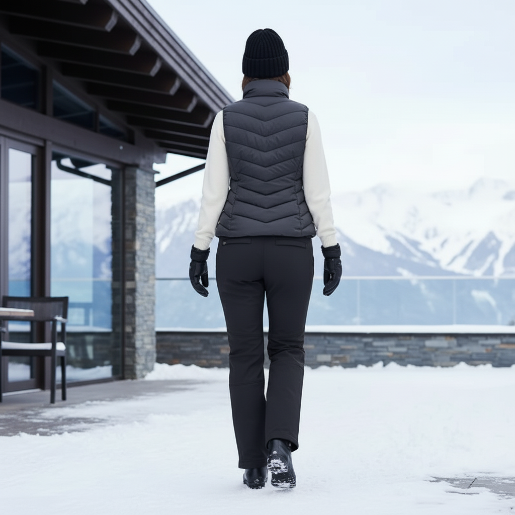 Pantalon De Ski Noir Stretch Imperméable Femme - Polyester - vue 2
