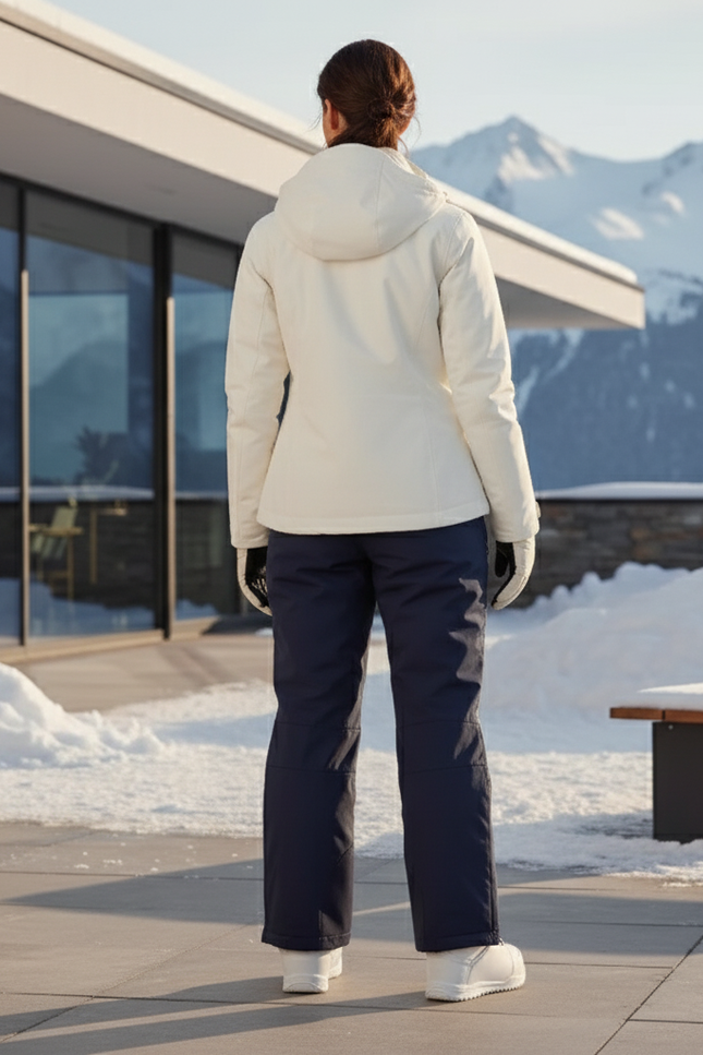 Pantalon De Ski Marine Vert Coupe Droite Imperméable Femme - Multicolore Polyester - vue 2