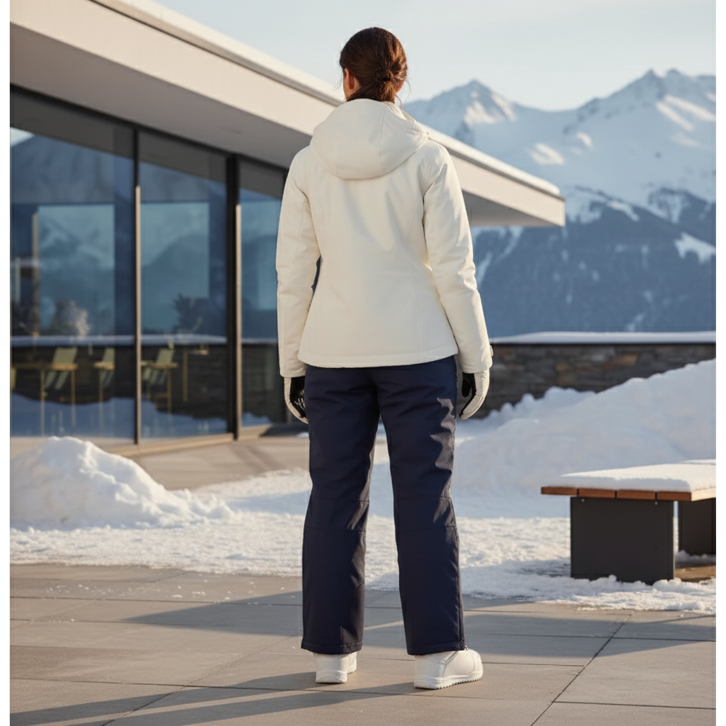 Pantalon De Ski Marine Vert Coupe Droite Imperméable Femme - Multicolore Polyester - vue 2