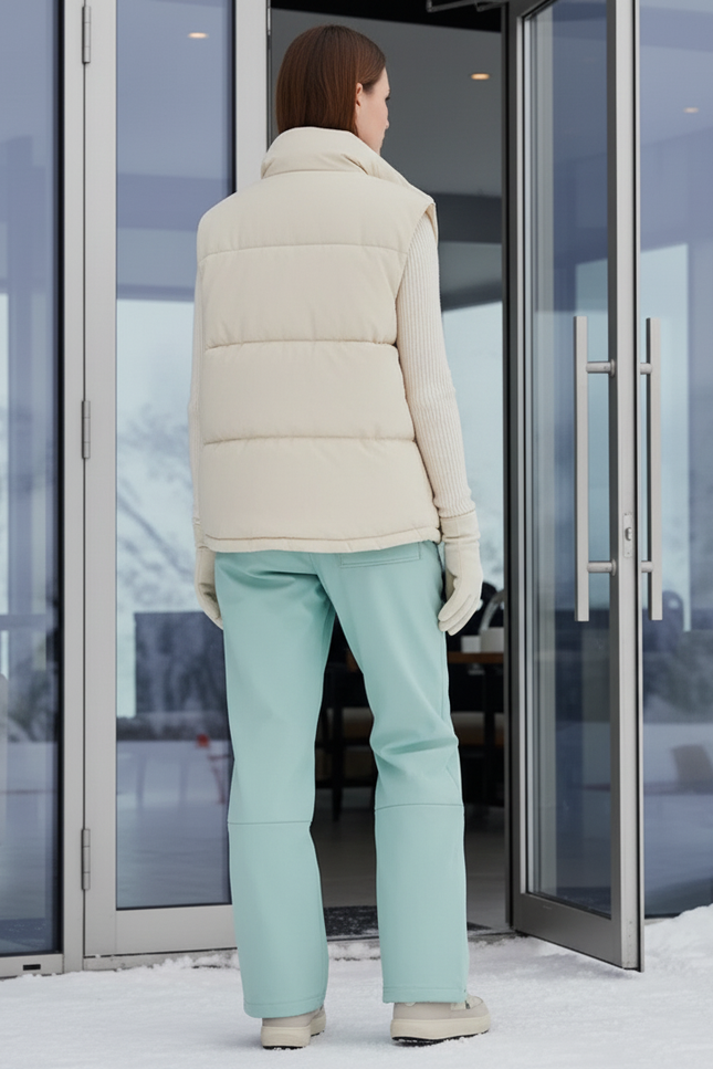 Pantalon De Ski Femme Ample Imperméable Thermique Menthe - Vert Polyester - vue 2