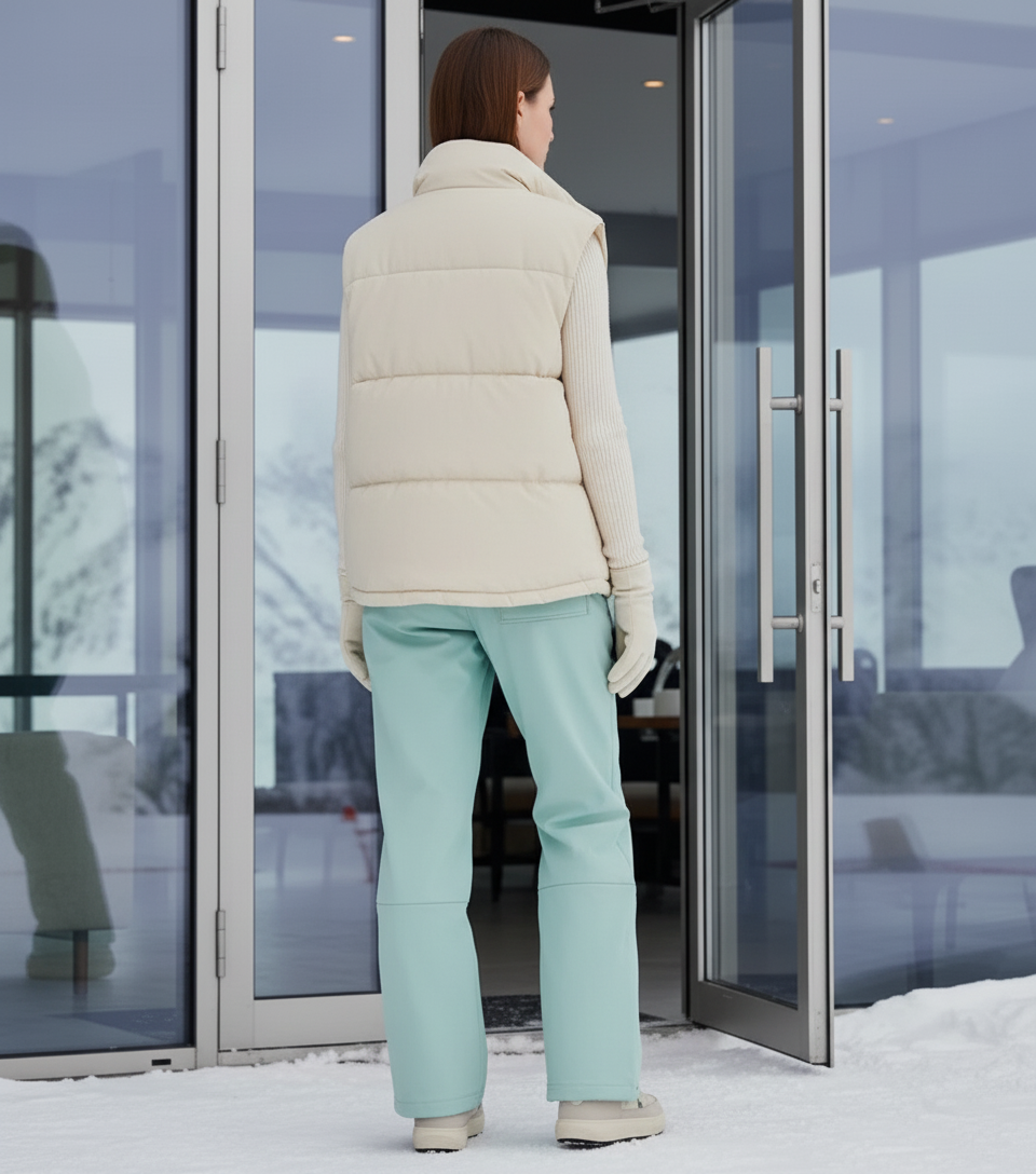Pantalon De Ski Femme Ample Imperméable Thermique Menthe - Vert Polyester - vue 2