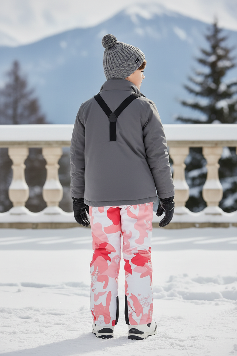 Pantalon De Ski Enfant Camouflage Rose Impermémeable Respirant - Polyester - vue 2
