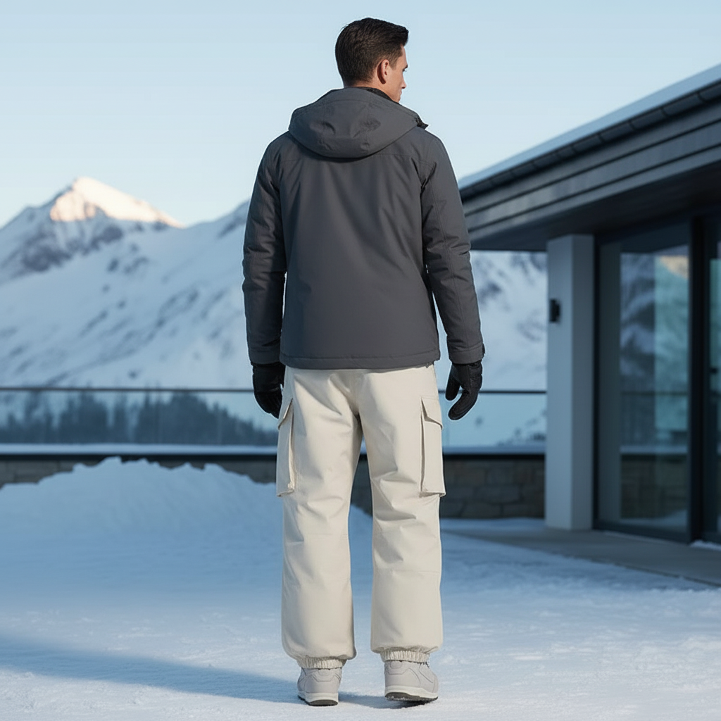 Pantalon De Ski Beige Imperméable Cargo Ample Respirant Hiver - Polyester - vue 2