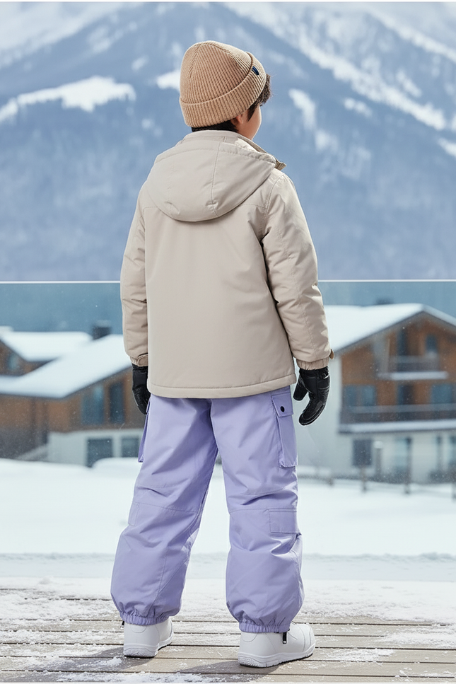 Pantalon De Ski Violet Ample Imperméable Cargo Enfant - Polyester - vue 2