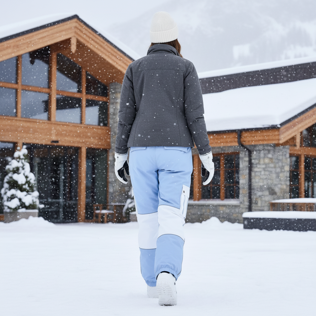 Pantalon De Ski Bleu Ciel Bicolore Cargo Imperméable - Polyester - vue 2