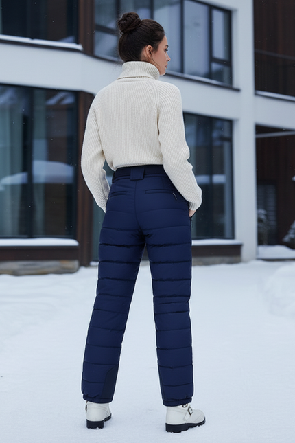 Pantalon De Ski Bleu Marine Matelassé Femme Hiver - Polyester - vue 2