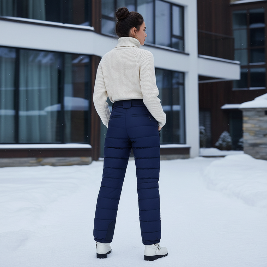 Pantalon De Ski Bleu Marine Matelassé Femme Hiver - Polyester - vue 2