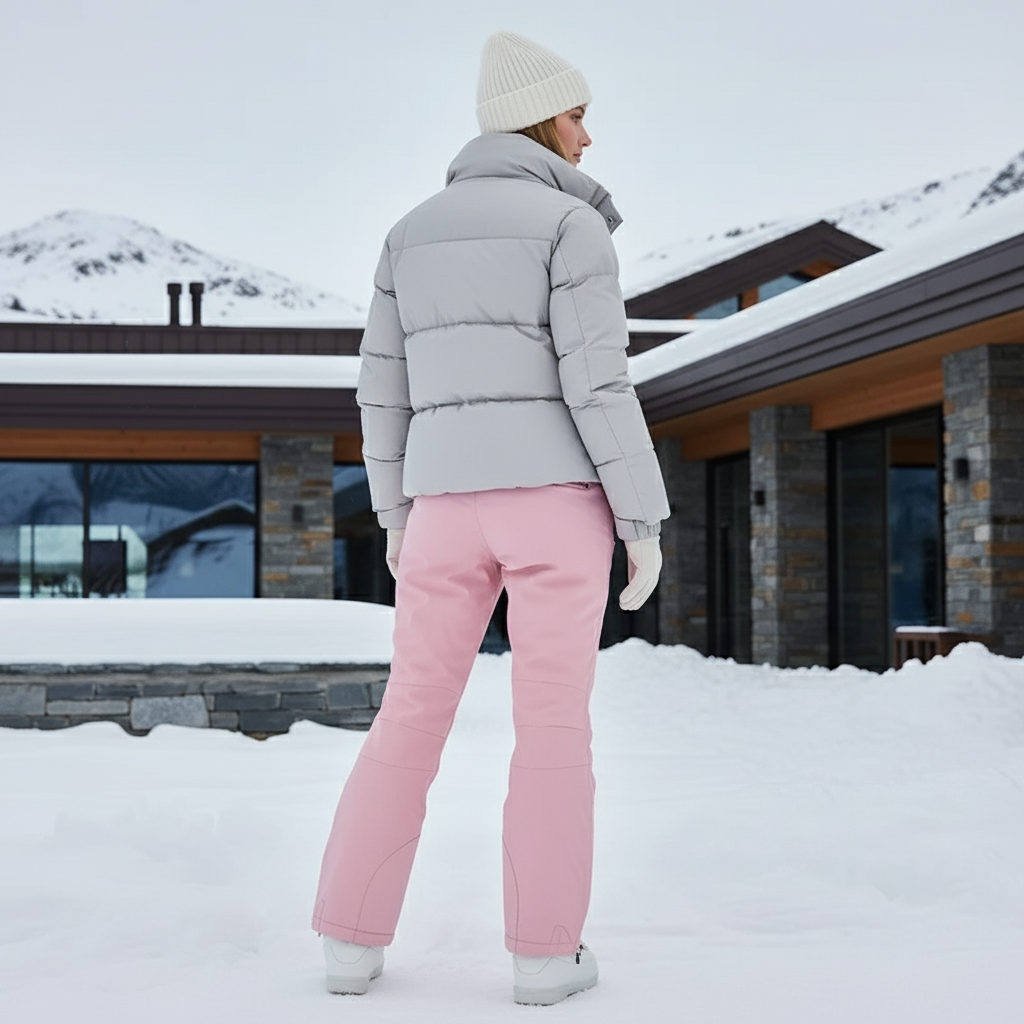 Pantalon De Ski Rose Poudré Imperméable Coupe Droite Femme - Polyester - vue 2