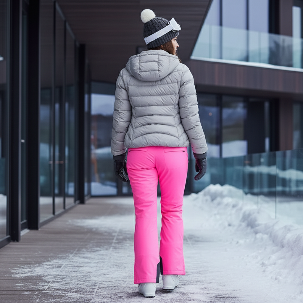 Pantalon De Ski Rose Vif Droit Imperméable Femme Hiver - Polyester - vue 2