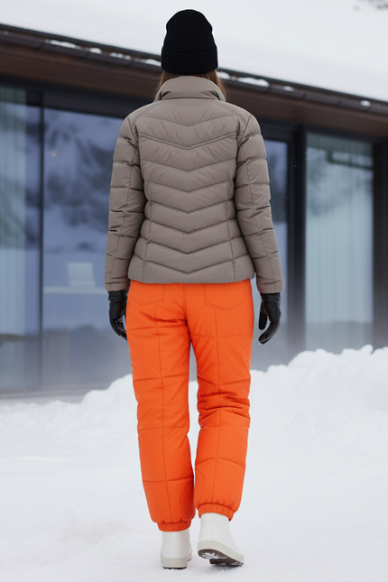 Pantalon De Ski Orange Matelassé Imperméable Coupe Droite - Polyester - vue 2