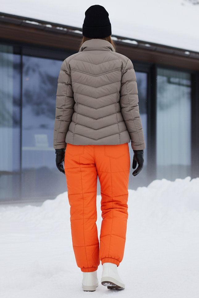 Pantalon De Ski Orange Matelassé Imperméable Coupe Droite - Polyester - vue 2