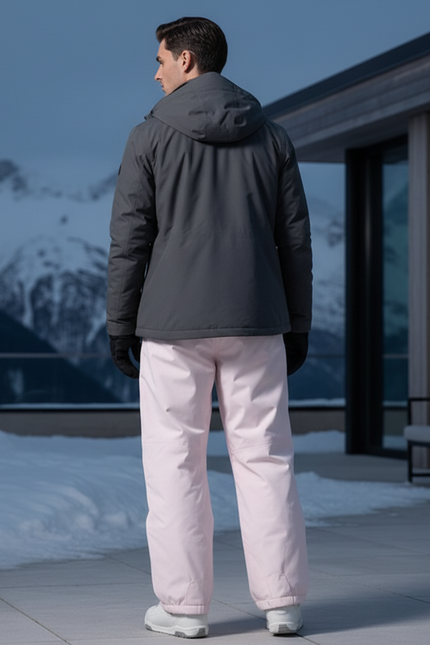 Pantalon De Ski Rose Pâle Ample Imperméable Unisexe - Polyester - vue 2