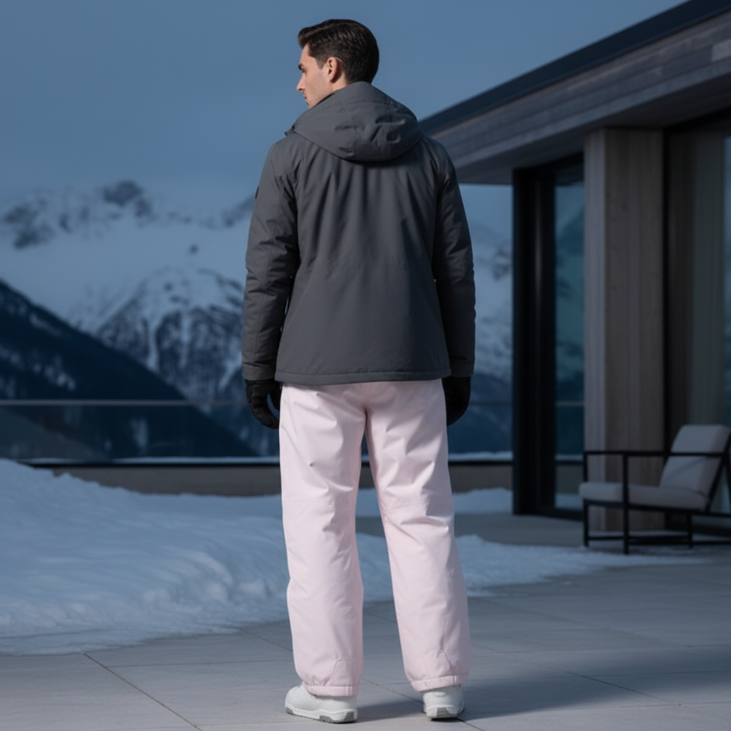 Pantalon De Ski Rose Pâle Ample Imperméable Unisexe - Polyester - vue 2