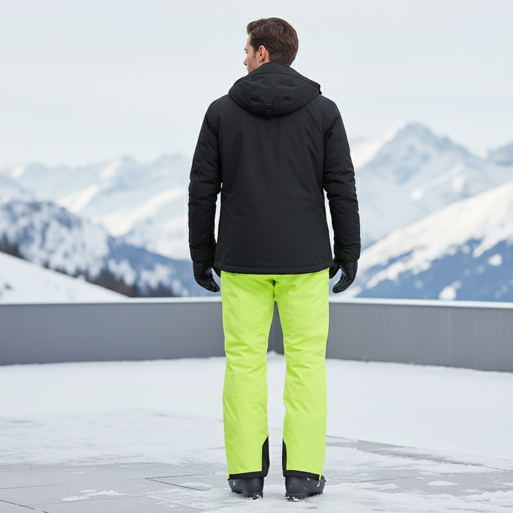 Pantalon De Ski Vert Fluo Homme - Polyester - vue 2