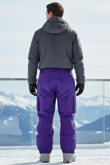 Pantalon De Ski Violet Cargo Imperméable Homme Hiver - Polyester - vue 2