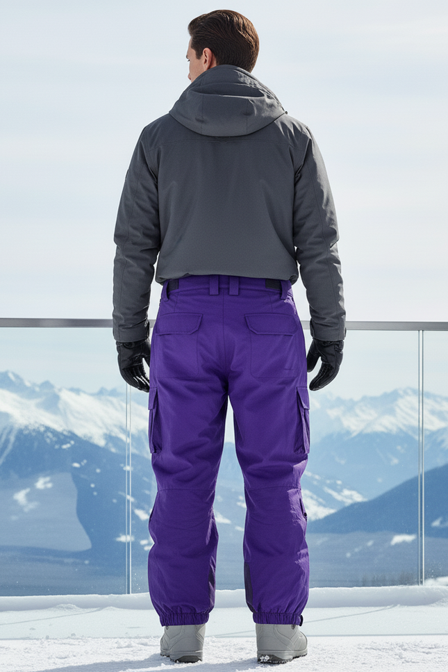 Pantalon De Ski Violet Cargo Imperméable Homme Hiver - Polyester - vue 2
