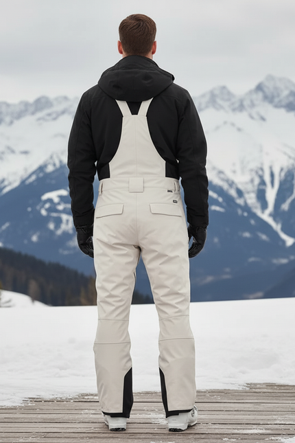 Pantalon De Ski Salopette Beige Imperméable Coupe Droite Homme - Polyester - vue 2