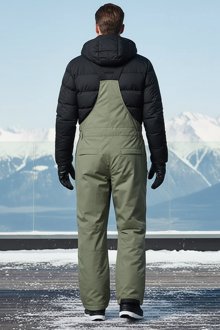 Pantalon De Ski Kaki Ample Bretelles Homme Hiver - Polyester - vue 2