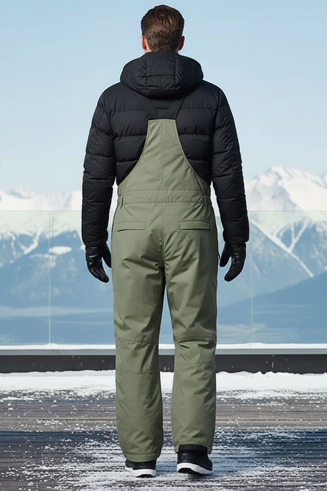 Pantalon De Ski Kaki Ample Bretelles Homme Hiver - Polyester - vue 2