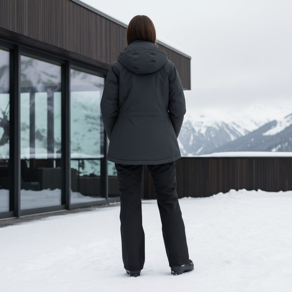 Pantalon De Ski Noir Imperméable Bretelles Unisexe - Polyester - vue 2