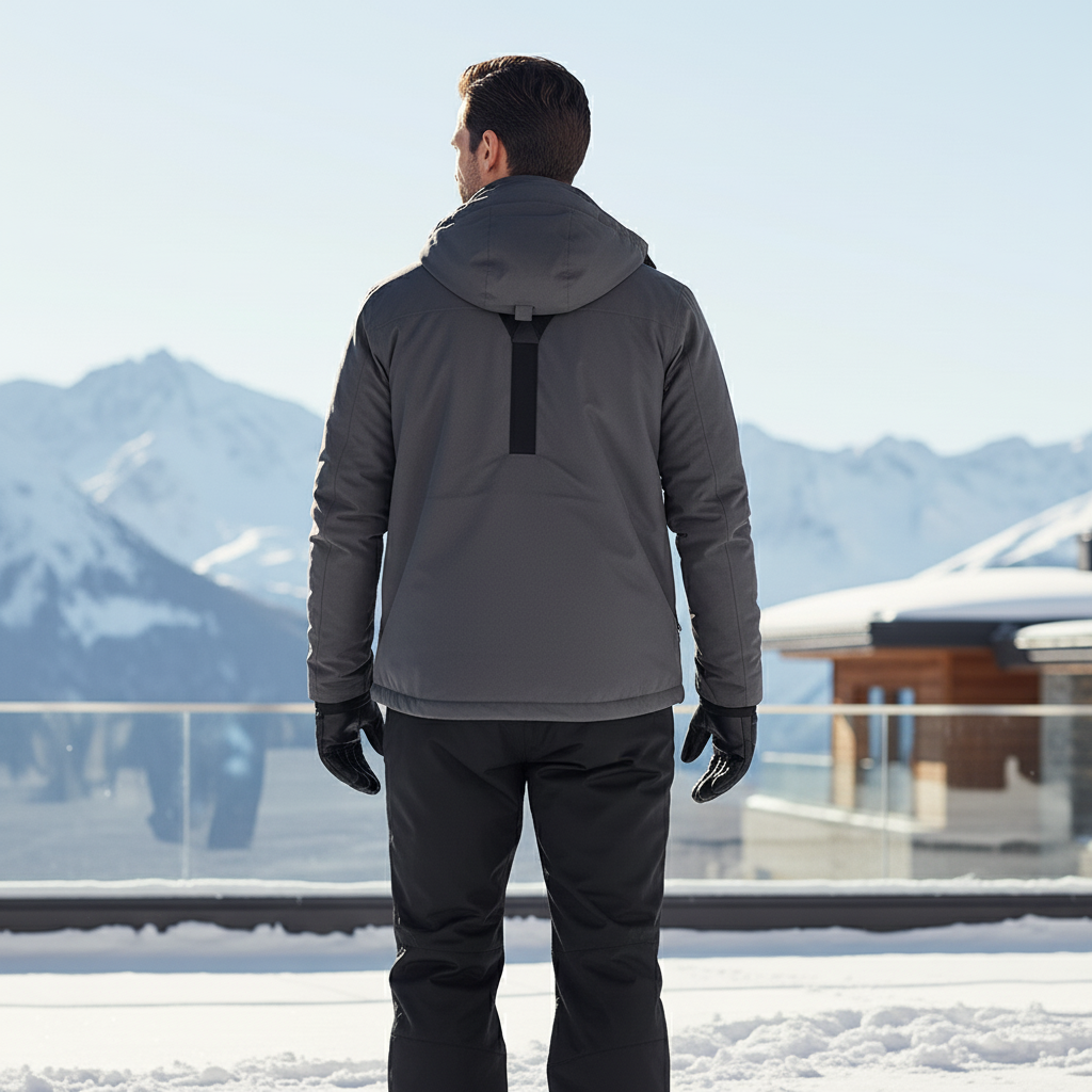 Pantalon De Ski Noir Imperméable Bretelles Homme Chaud - Polyester - vue 2
