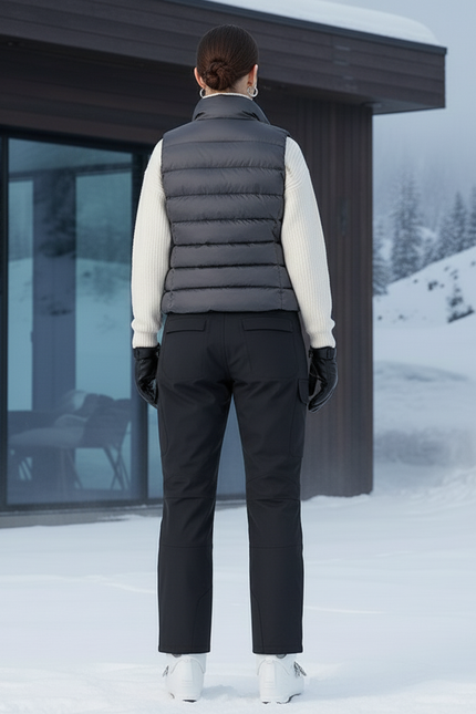 Pantalon De Ski Noir Cargo Imperméable Thermique Femme - Polyester - vue 2