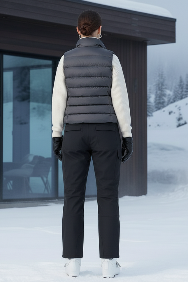 Pantalon De Ski Noir Cargo Imperméable Thermique Femme - Polyester - vue 2