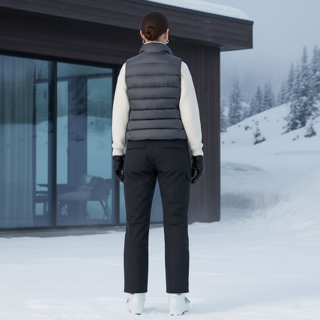 Pantalon De Ski Noir Cargo Imperméable Thermique Femme - Polyester - vue 2