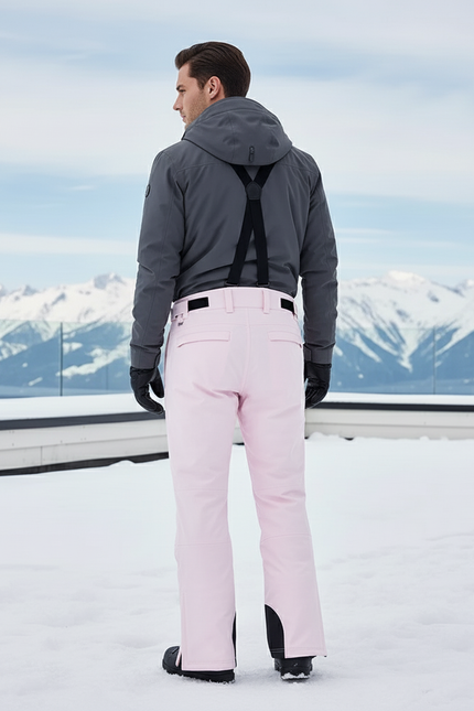 Pantalon De Ski Rose Imperméable Bretelles Homme Hiver - Polyester - vue 2