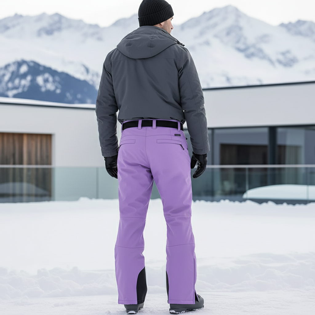 Pantalon De Ski Violet Imperméable Ample Unisexe Hiver - Polyester - vue 2