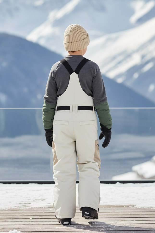 Pantalon De Ski Beige Ample Bretelles Enfant Imperméable - Polyester - vue 2