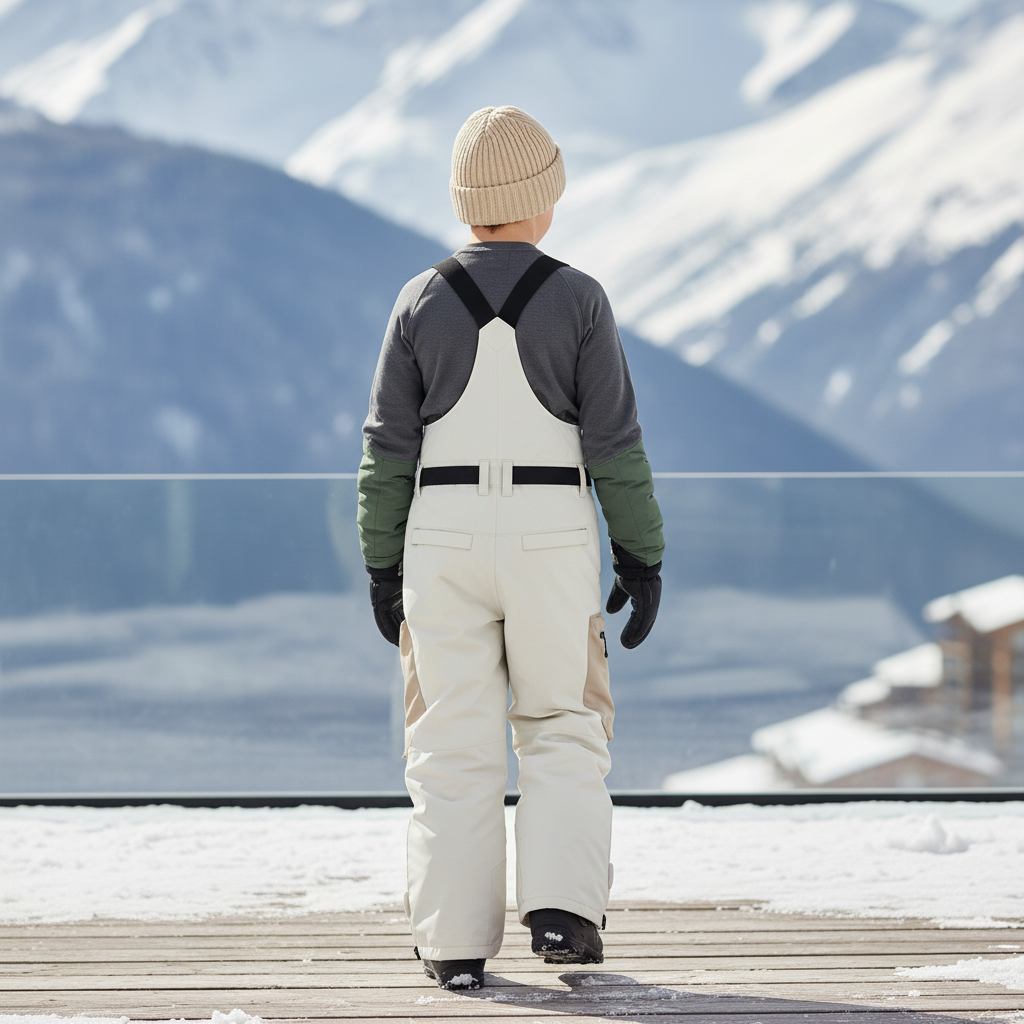 Pantalon De Ski Beige Ample Bretelles Enfant Imperméable - Polyester - vue 2