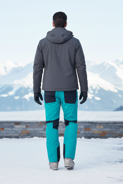 Pantalon De Ski Turquoise Homme Imperméable Coupe Droite - Bleu Polyester - vue 2