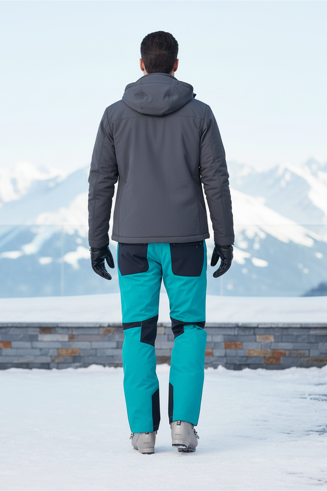 Pantalon De Ski Turquoise Homme Imperméable Coupe Droite - Bleu Polyester - vue 2