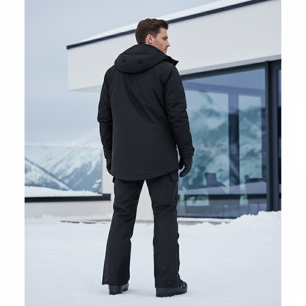 Pantalon De Ski Noir Ample Imperméable Hiver - Polyester - vue 2
