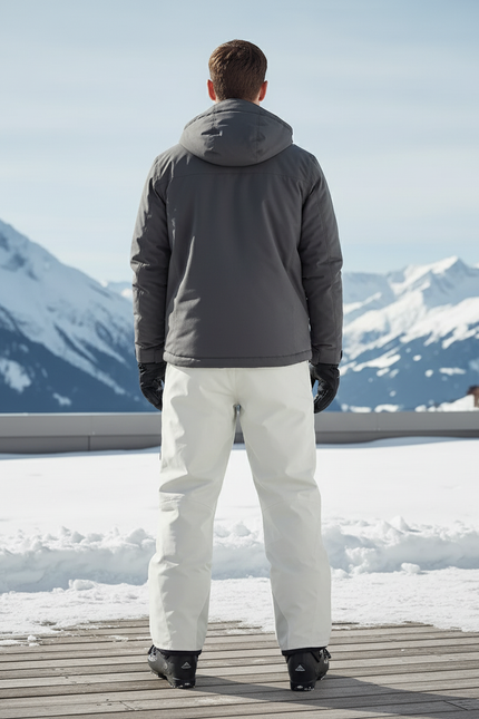 Pantalon De Ski Blanc Cassé Droit Imperméable Unisexe - Beige Polyester - vue 2