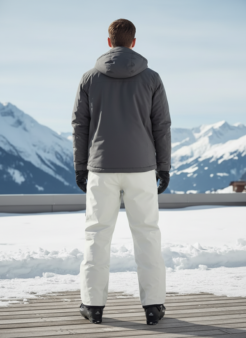 Pantalon De Ski Blanc Cassé Droit Imperméable Unisexe - Beige Polyester - vue 2