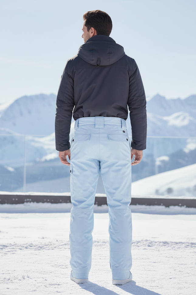 Pantalon De Ski Bleu Ciel Taille Haute Imperméable Homme - Polyester - vue 2