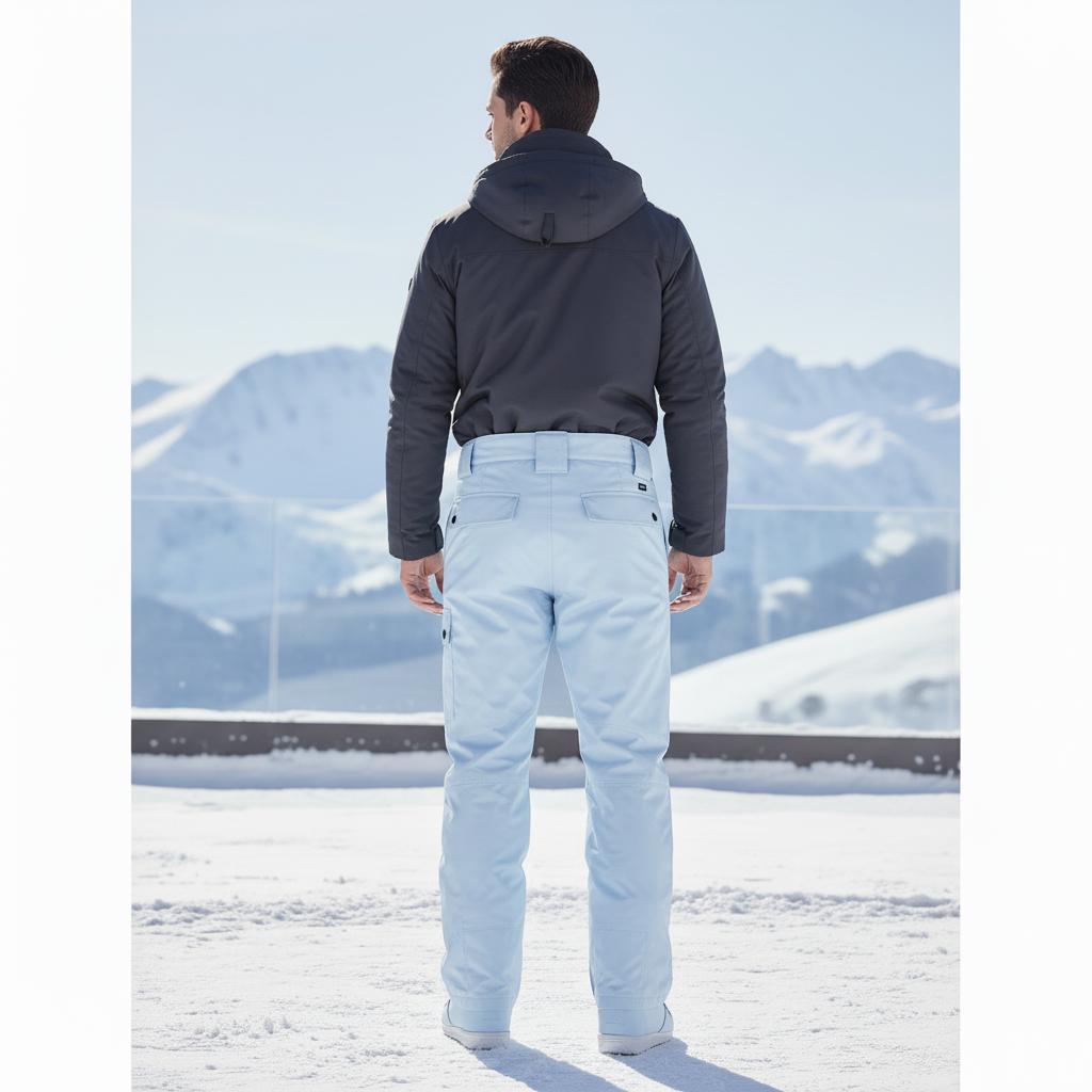 Pantalon De Ski Bleu Ciel Taille Haute Imperméable Homme - Polyester - vue 2