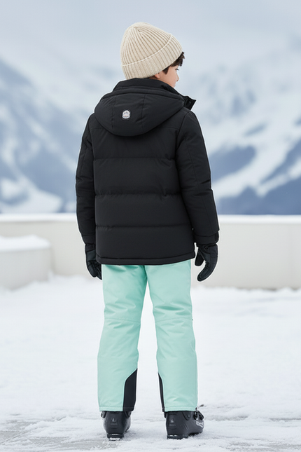 Pantalon De Ski Enfant Turquoise Imperméable Chaud Hiver - Bleu Polyester - vue 2