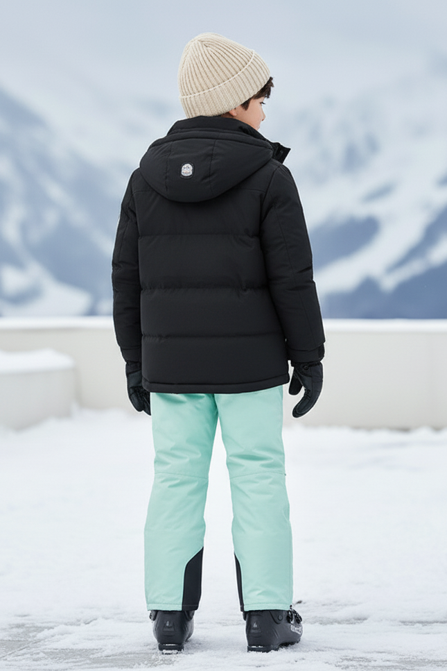 Pantalon De Ski Enfant Turquoise Imperméable Chaud Hiver - Bleu Polyester - vue 2