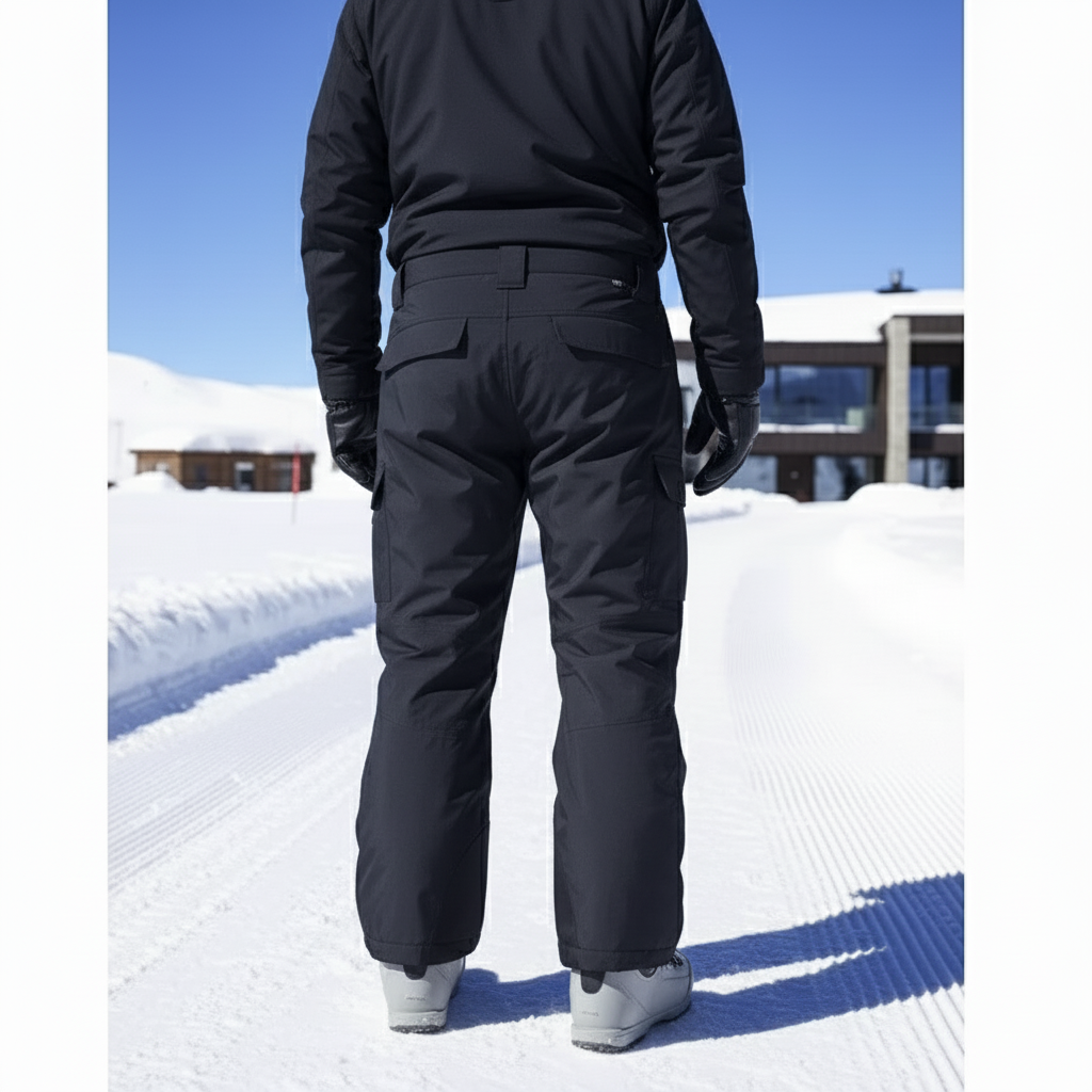Pantalon De Ski Noir Cargo Imperméable Ample Homme - Polyester - vue 2
