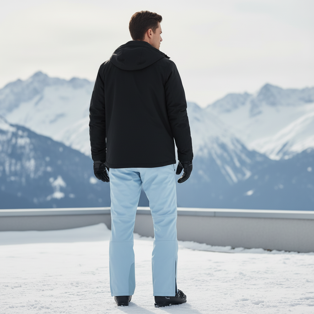 Pantalon De Ski Bleu Ciel Imperméable Hiver Homme Chaud - Polyester - vue 2